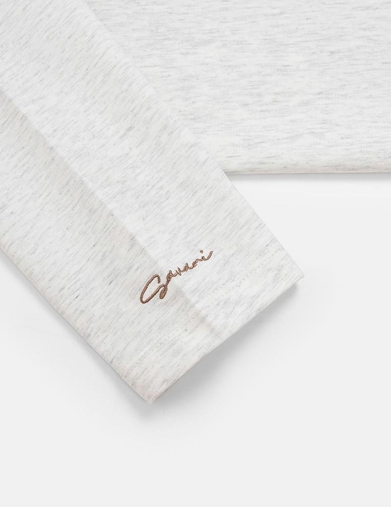 Áo thun dài tay cổ tròn trẻ em thêu logo