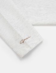 Áo thun dài tay cổ tròn trẻ em thêu logo