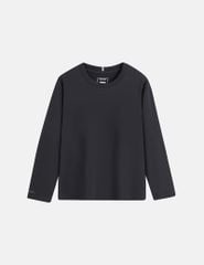 Áo thun dài tay cổ tròn trẻ em thêu logo