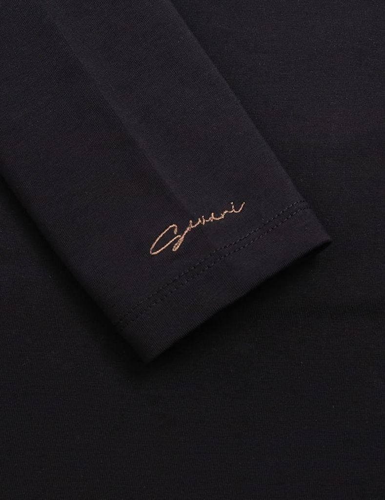 Áo thun dài tay cổ tròn trẻ em thêu logo