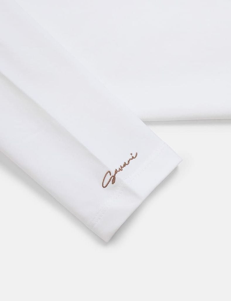 Áo thun dài tay cổ tròn trẻ em thêu logo