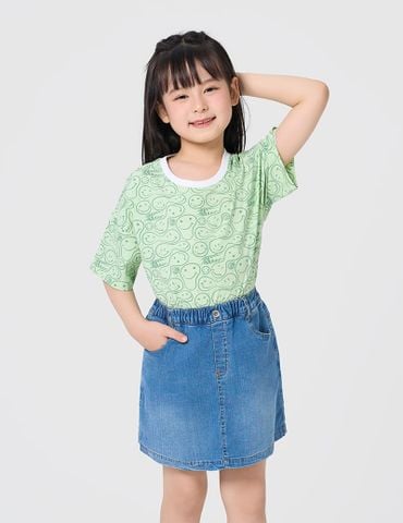 Quần short jean bé gái giả váy