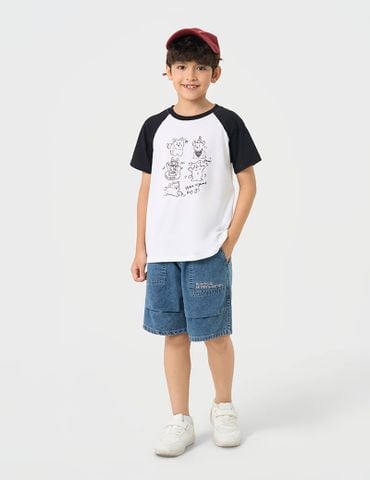 Áo thun ngắn tay cổ tròn trẻ em