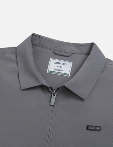 Áo khoác nam lót bông cổ bẻ in logo ngực