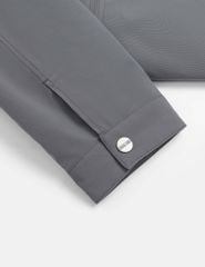 Áo khoác nam lót bông cổ bẻ in logo ngực