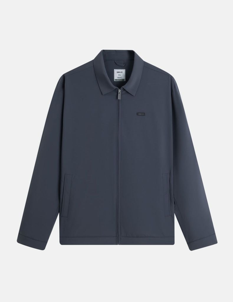 Áo khoác nam lót bông cổ bẻ in logo ngực