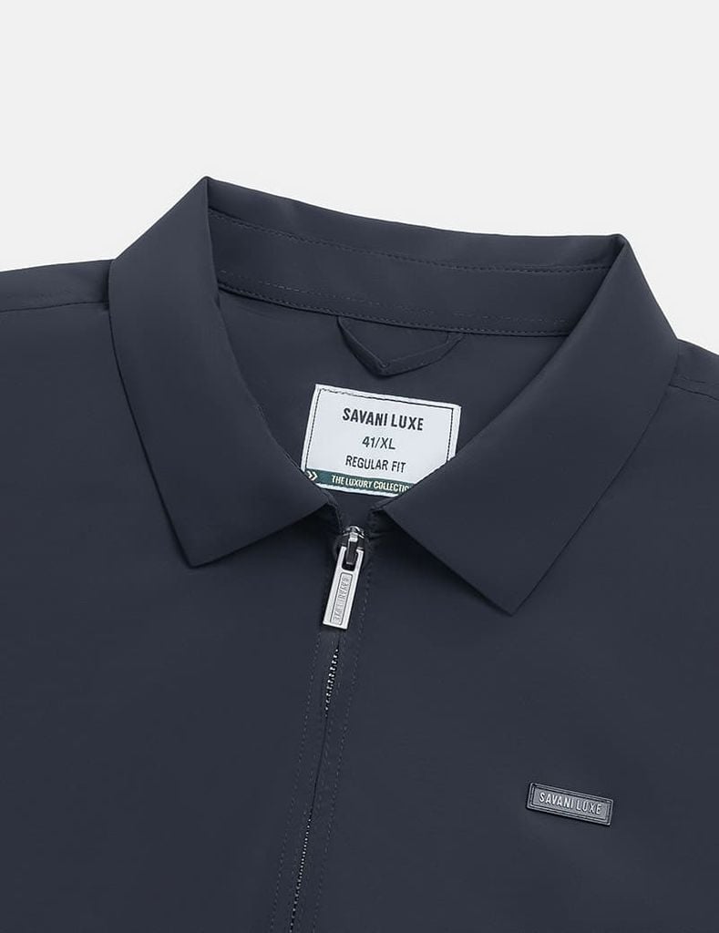 Áo khoác nam lót bông cổ bẻ in logo ngực