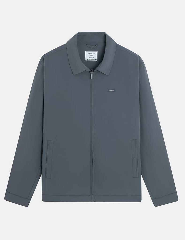 Áo khoác nam lót bông cổ bẻ in logo ngực