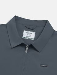 Áo khoác nam lót bông cổ bẻ in logo ngực