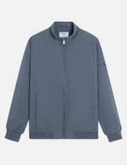 Áo khoác lót bông cổ đứng logo bắp tay