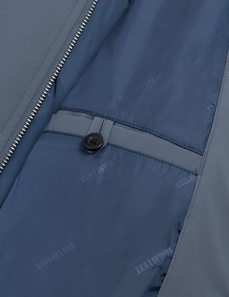 Áo khoác lót bông cổ đứng logo bắp tay