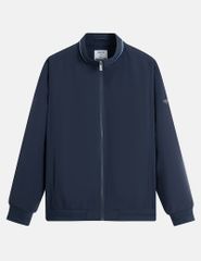 Áo khoác lót bông cổ đứng logo bắp tay