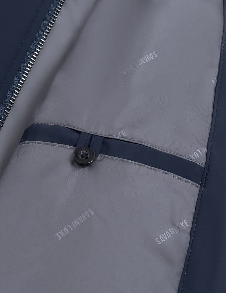 Áo khoác lót bông cổ đứng logo bắp tay