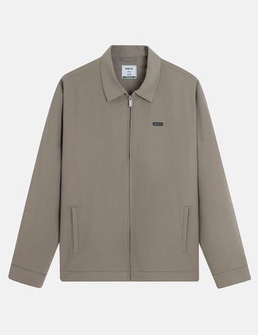 Áo khoác nam lót lông cổ bẻ gắn logo trước ngực