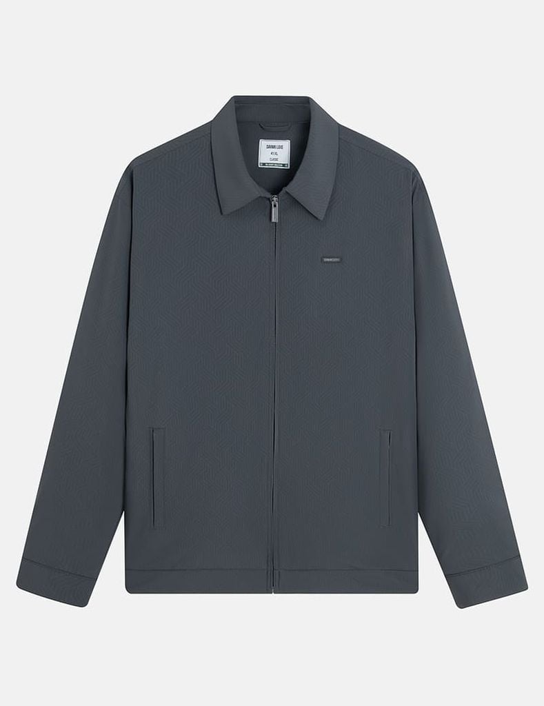 Áo khoác nam lót bông cổ bẻ gắn logo trước ngực