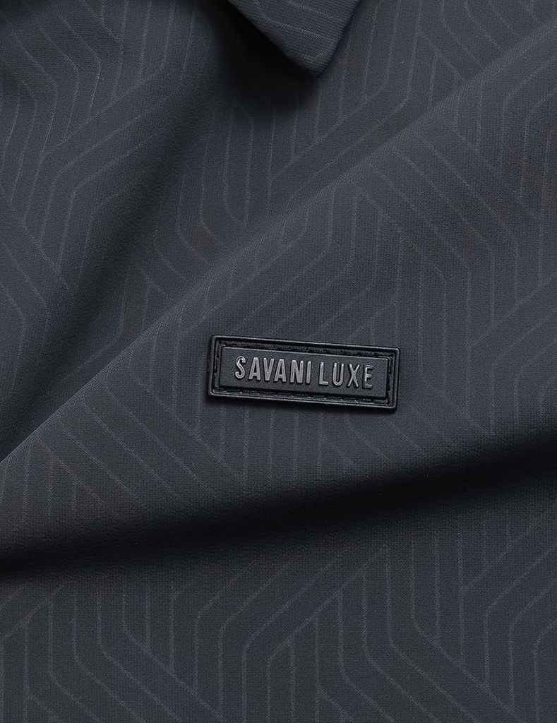 Áo khoác nam lót bông cổ bẻ gắn logo trước ngực