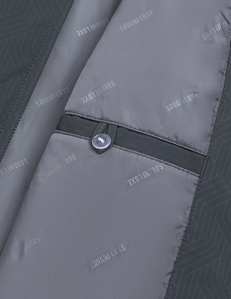 Áo khoác nam lót bông cổ bẻ gắn logo trước ngực