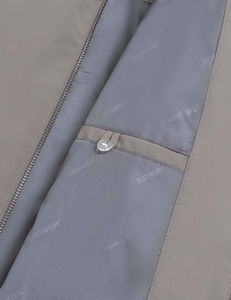 Áo khoác nam lót bông cổ đứng in logo ngực