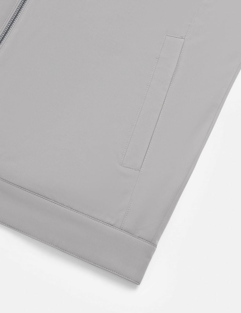 Áo khoác nam lót bông cổ đứng in logo ngực