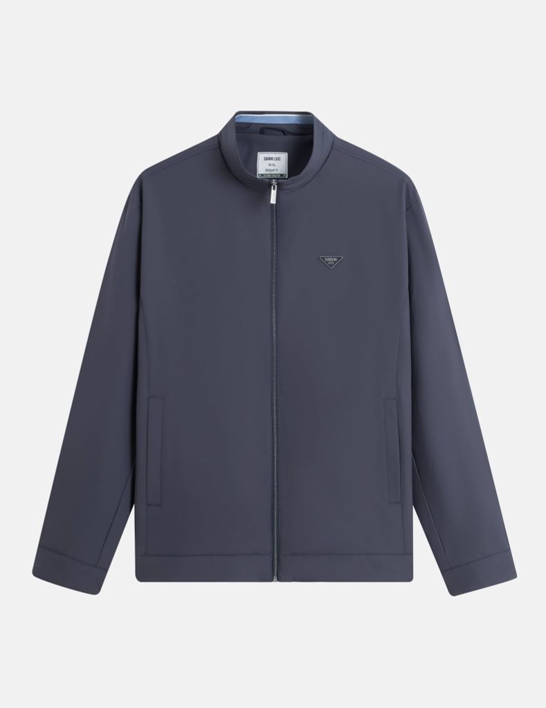 Áo khoác nam lót bông cổ đứng in logo ngực