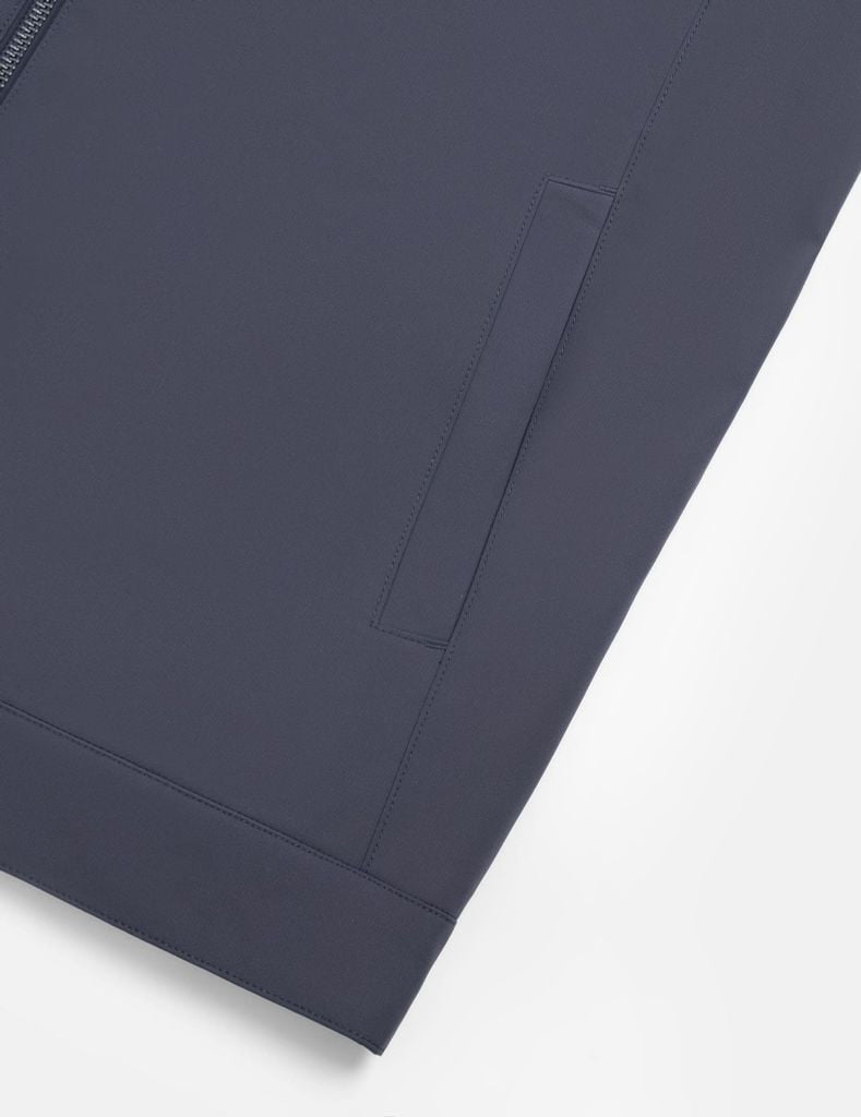 Áo khoác nam lót bông cổ đứng in logo ngực