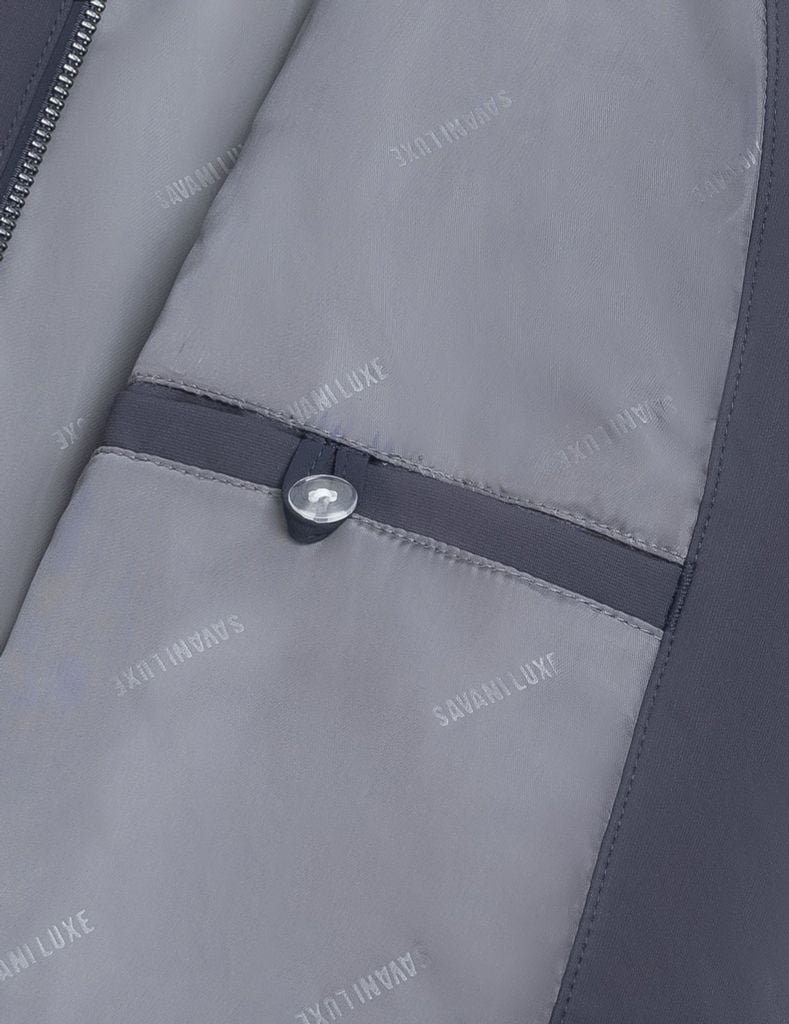 Áo khoác nam lót bông cổ đứng in logo ngực