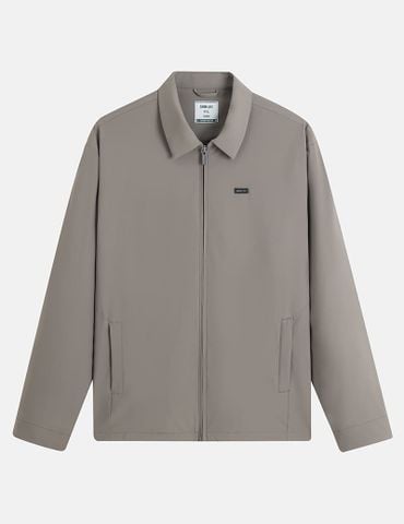 Áo khoác nam lót lông cổ bẻ gắn logo trước ngực