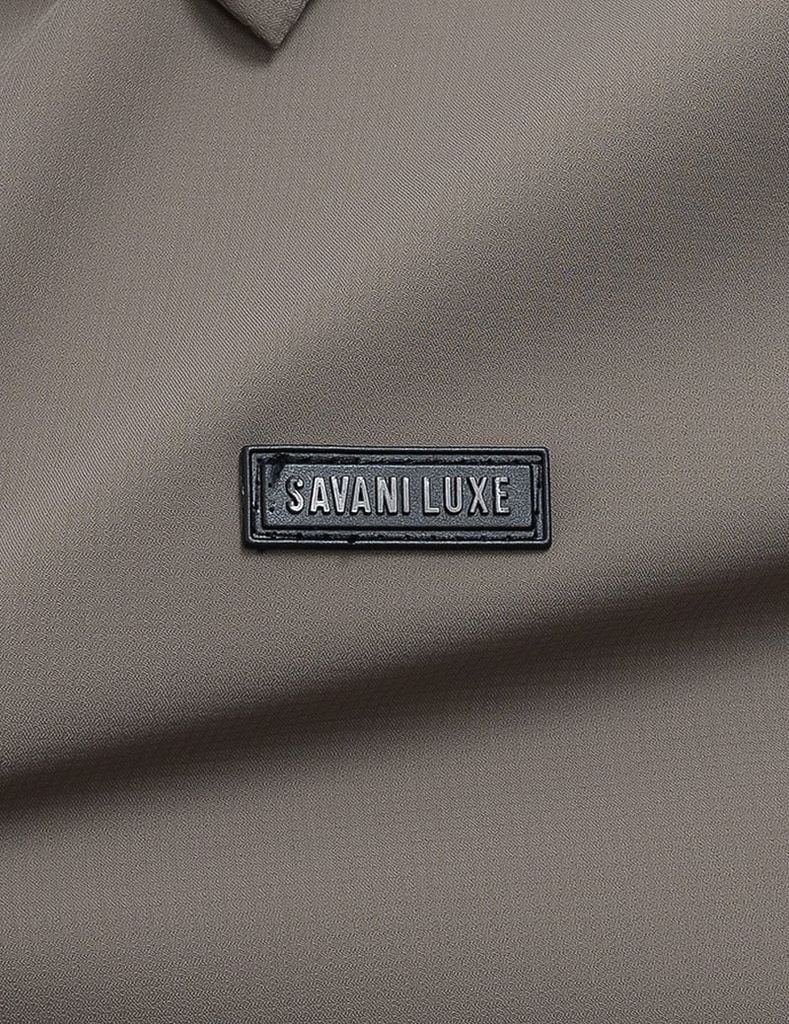 Áo khoác nam lót bông cổ bẻ gắn logo trước ngực