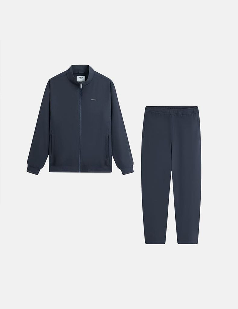 Bộ gió nam không mũ cổ dựng quần suông