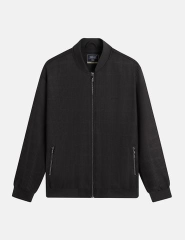 Áo khoác dệt kim nam cổ bomber pack cao su ngực