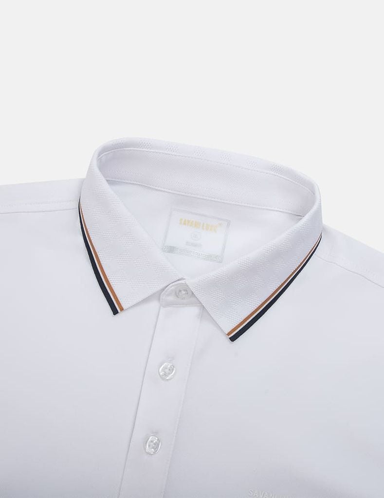 Áo polo ngắn tay nam cổ bo họa tiết