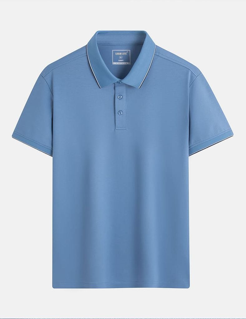 Áo polo ngắn tay nam cổ dệt trơn