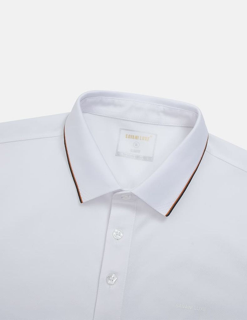 Áo polo ngắn tay nam cổ dệt trơn