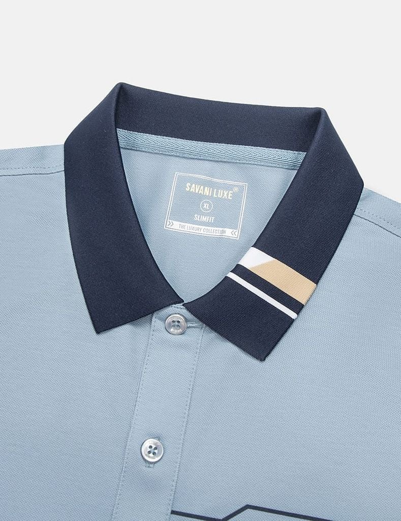 Áo polo nam ngắn tay hình in trước ngực