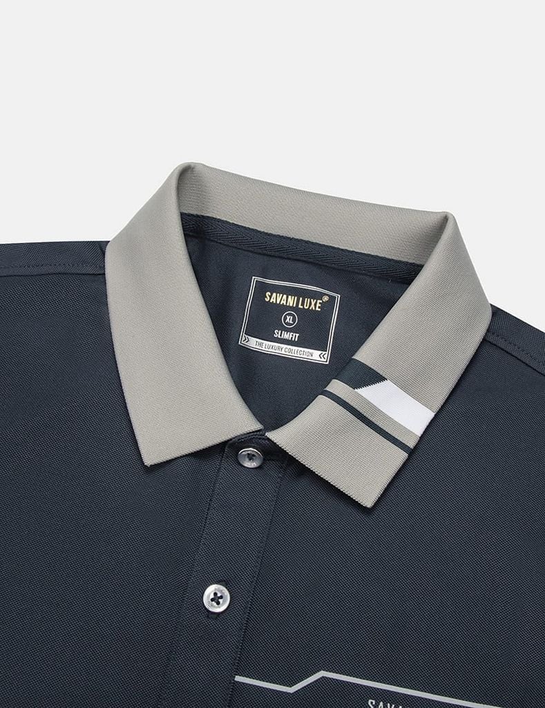 Áo polo nam ngắn tay hình in trước ngực