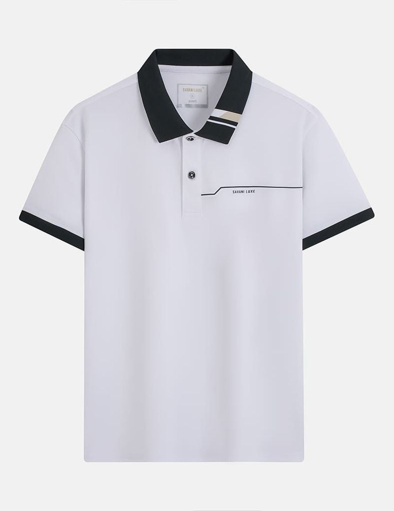 Áo polo nam ngắn tay hình in trước ngực