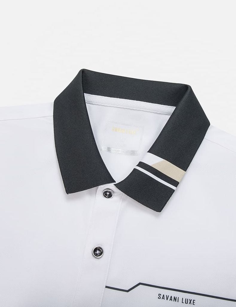 Áo polo nam ngắn tay hình in trước ngực