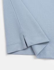 Áo polo ngắn tay nam dệt phối màu in logo trước ngực