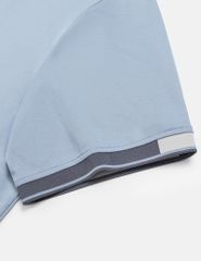 Áo polo ngắn tay nam dệt phối màu in logo trước ngực