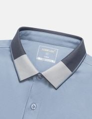 Áo polo ngắn tay nam dệt phối màu in logo trước ngực