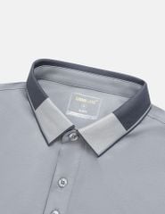 Áo polo ngắn tay nam dệt phối màu in logo trước ngực