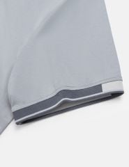 Áo polo ngắn tay nam dệt phối màu in logo trước ngực