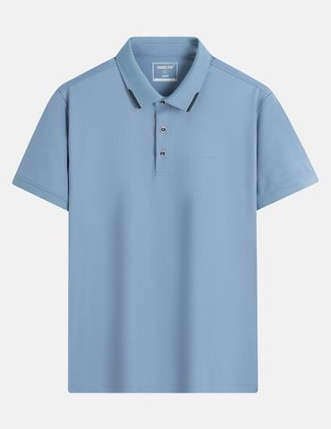 Áo polo ngắn tay nam đính mác kim loại dưới cổ thân sau