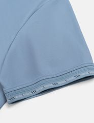 Áo polo ngắn tay nam đính mác kim loại dưới cổ thân sau