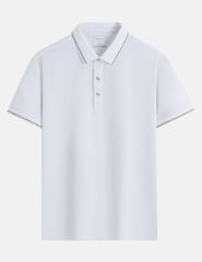 Áo polo ngắn tay nam đính mác kim loại dưới cổ thân sau