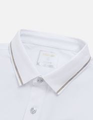 Áo polo ngắn tay nam đính mác kim loại dưới cổ thân sau