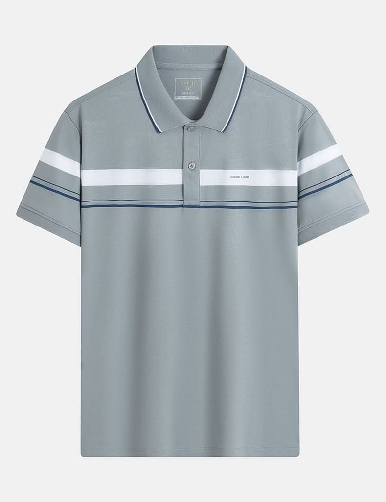 Áo phông có cổ ngắn tay nam dệt kẻ