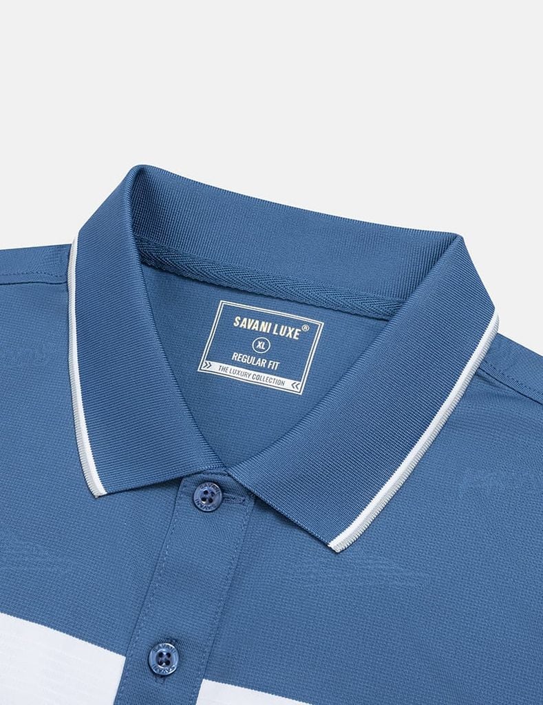 Áo phông có cổ ngắn tay nam dệt kẻ