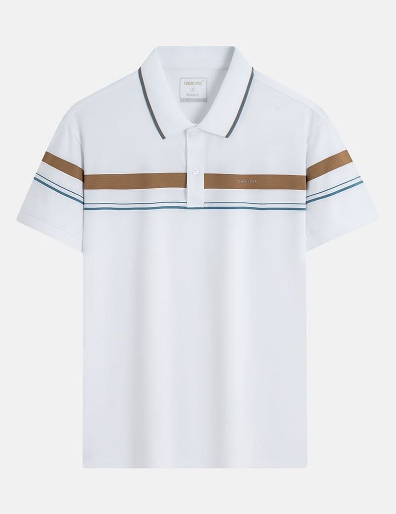 Áo phông có cổ ngắn tay nam dệt kẻ