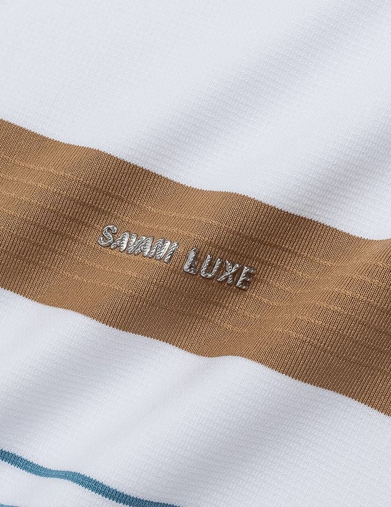 Áo phông có cổ ngắn tay nam dệt kẻ